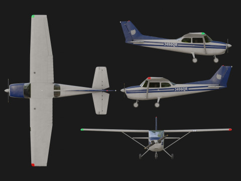Light Airplane 3D Model