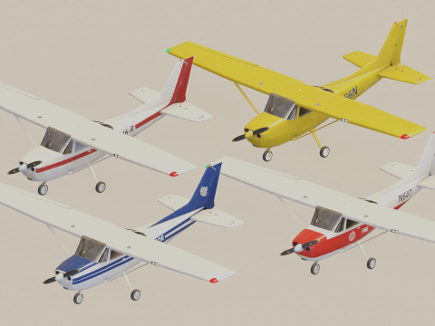 Light Airplane 3D Model