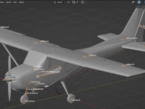 Light Airplane 3D Model