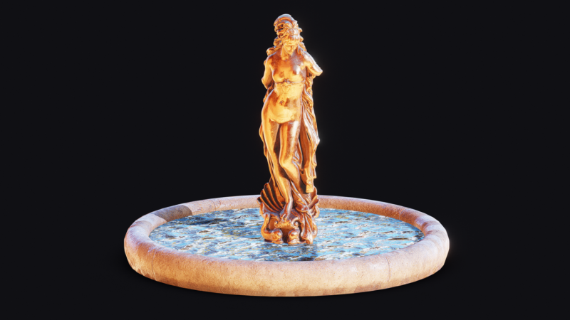 Venus Fountain Desert 3D Model .c4d .max .obj .3ds .fbx .stl .blend 