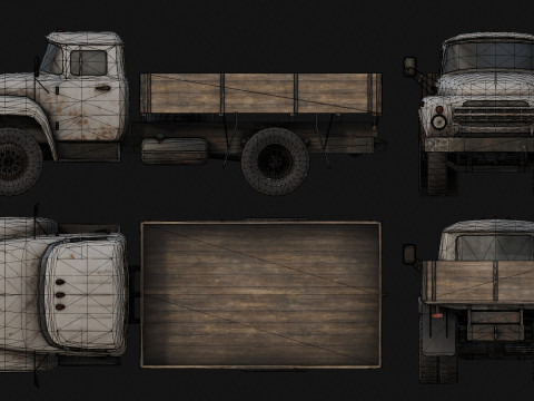 Rusty Old Soviet Truck 3Dモデル