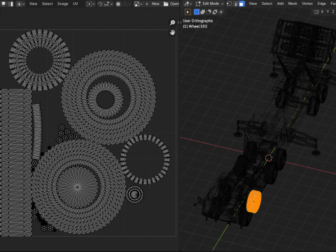 带牵引车的地对空导弹发射器 3D 模型