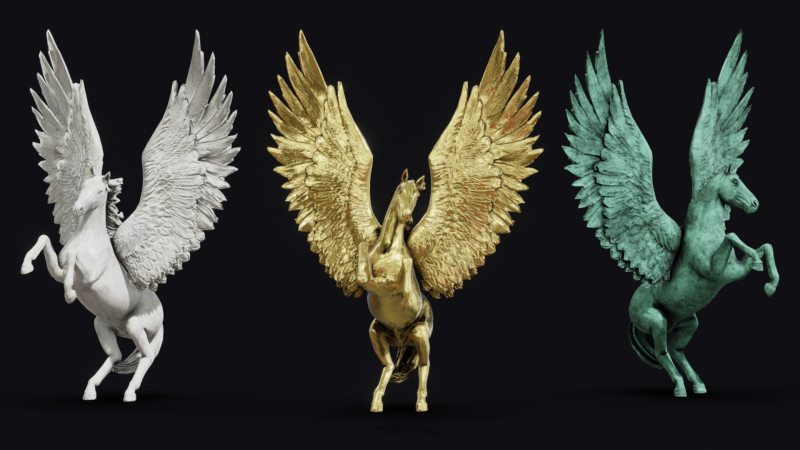 पेगासस मूर्तियाँ 3D मॉडल .c4d .max .obj .3ds .fbx .stl .blend