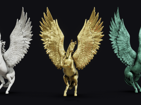 Pegasus-beelden 3D Model