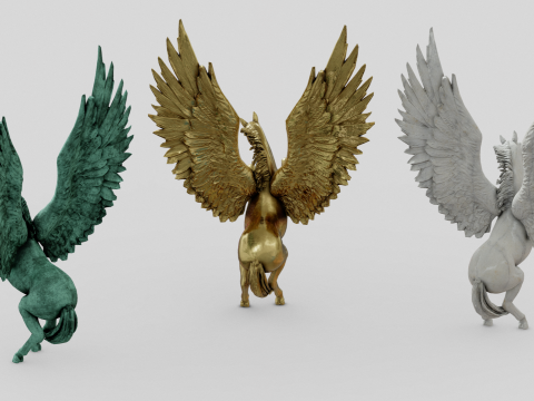 पेगासस मूर्तियाँ 3D मॉडल