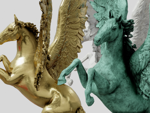 पेगासस मूर्तियाँ 3D मॉडल