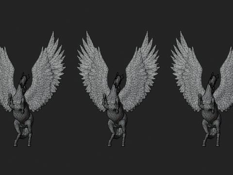 पेगासस मूर्तियाँ 3D मॉडल