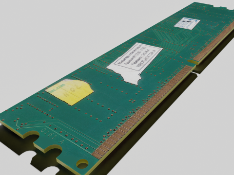 Hi-poly PC memory modules RAM DDR1 SDRAM Crucial Patriot 3D Model