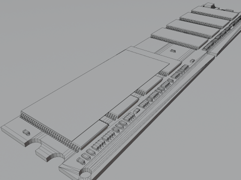 Hi-poly PC memory modules RAM DDR1 SDRAM Crucial Patriot 3D Model