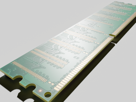 Hi-poly PC memory modules RAM DDR1 SDRAM Crucial Patriot 3D Model