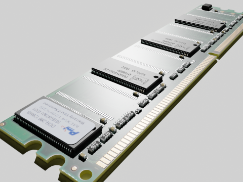 Hi-poly PC memory modules RAM DDR1 SDRAM Crucial Patriot 3D Model