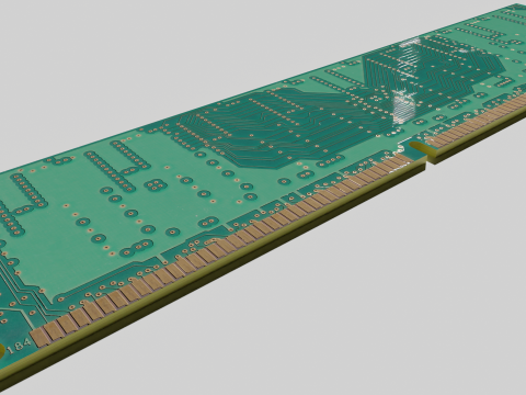 Hi-poly PC memory modules RAM DDR1 SDRAM Crucial Patriot Hyunix PMI Model 3D