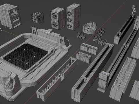 Computer Motherboard Parts 3D मॉडल