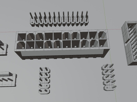 Computer Motherboard Parts 3D मॉडल