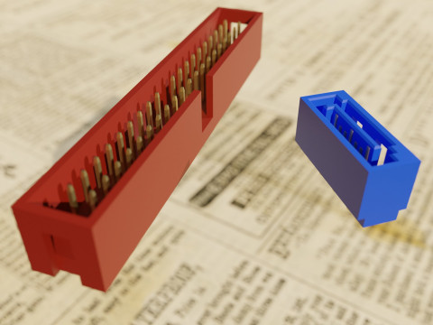 Computer Motherboard Parts 3D मॉडल