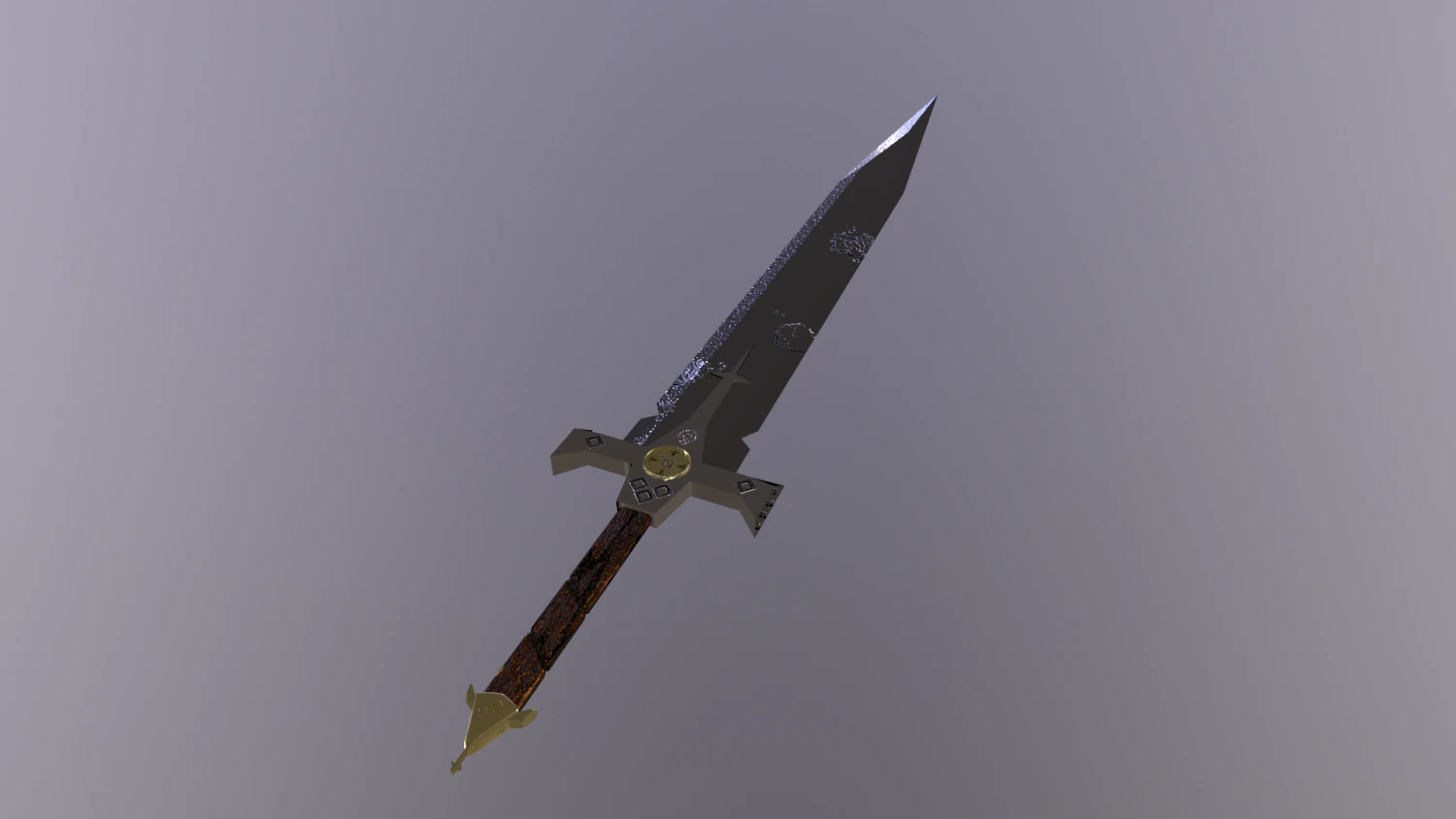 Holy Broadsword 3D Model .c4d .max .obj .3ds .fbx .stl .blend 