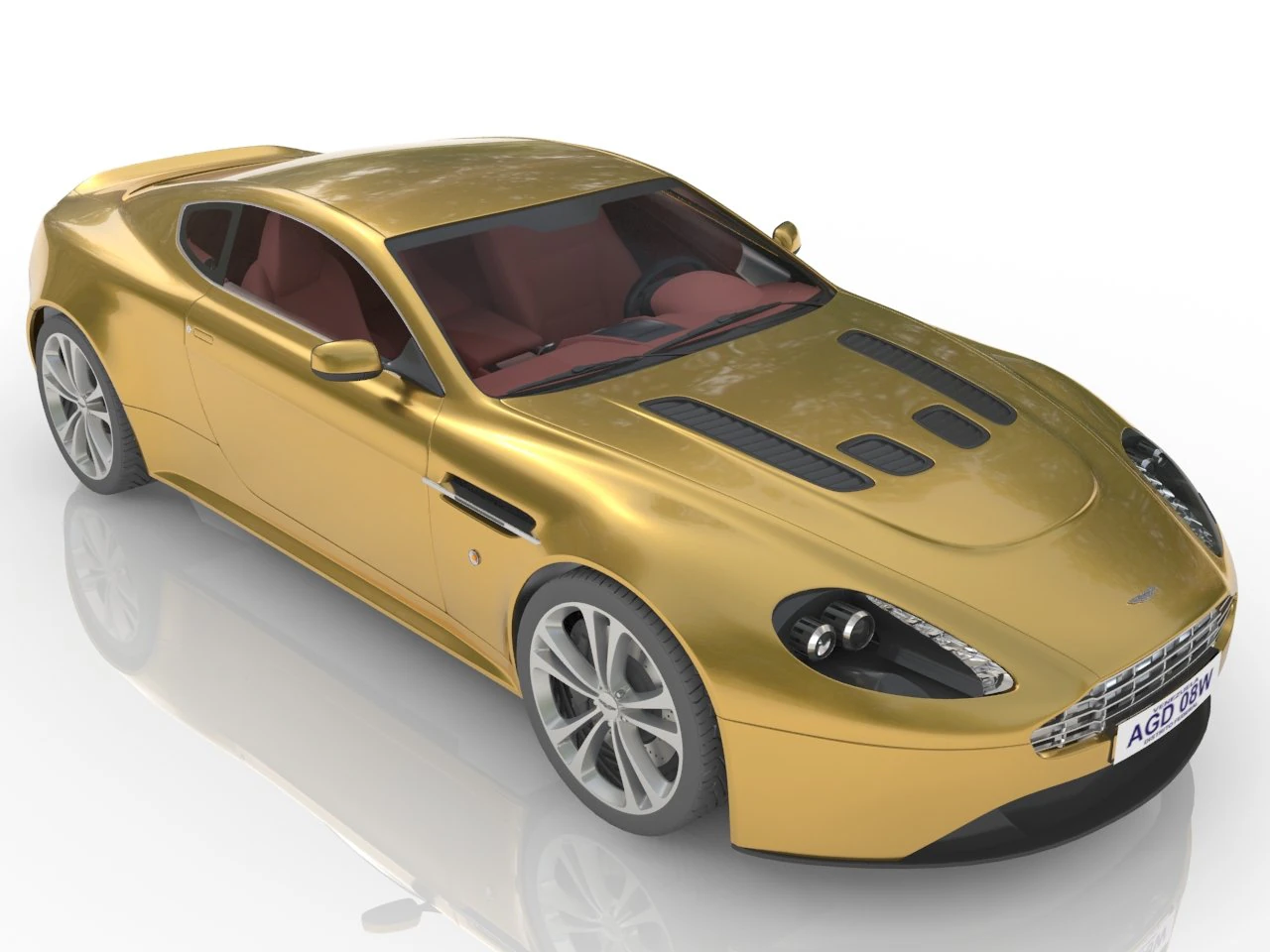 Aston martin sport car 3D Model .c4d .max .obj .3ds .fbx .stl .blend 