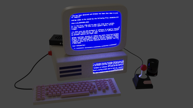 Retro computer 3D 模型 .c4d .max .obj .3ds .fbx .stl .blend 