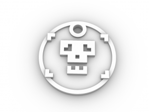 Blockskull pendant 60 mm 3D Print Model