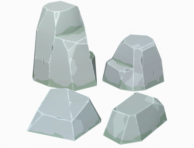 Stylized Modular Stones vol-01 - PBR Game Ready Modelo 3D .c4d .max .obj .3ds .fbx .stl .blend 