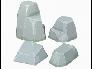Stylized Modular Stones vol-01 - PBR Game Ready 3D Model