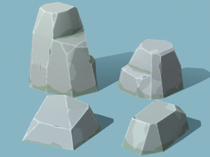 Stylized Modular Stones vol-01 - PBR Game Ready Modelo 3D