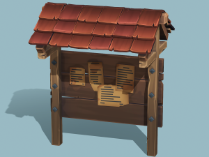 Stylized Notice Board - PBR Game Ready 3D 모델