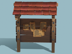 Stylized Notice Board - PBR Game Ready 3D 모델