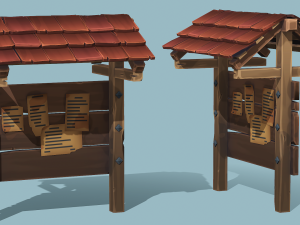 Stylized Notice Board - PBR Game Ready 3D 모델