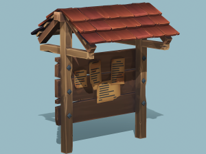 Stylized Notice Board - PBR Game Ready 3D 모델