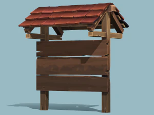 Stylized Notice Board - PBR Game Ready 3D Model