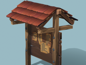 Stylized Notice Board - PBR Game Ready 3D 모델