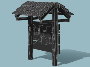 Stylized Notice Board - PBR Game Ready 3D 모델