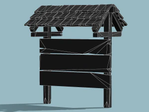 Stylized Notice Board - PBR Game Ready 3D Model