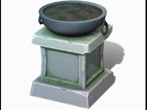 स्टाइलिश पिलर टॉर्च - पीबीआर गेम तैयार 3D मॉडल