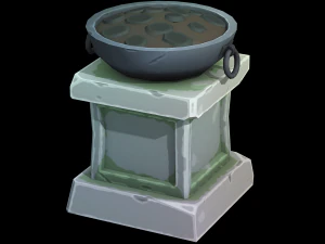 Stylized Pillar Torch - PBR Game Ready 3D Model