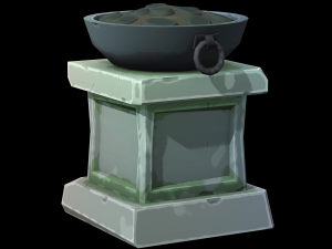 Stylized Pillar Torch - PBR Game Ready Model 3D