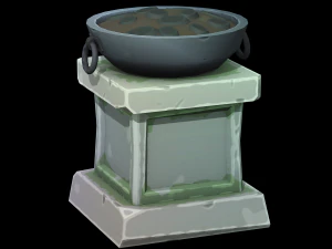 Stylized Pillar Torch - PBR Game Ready 3D Model