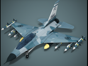 Stylized F-16 Falcon Low Poly Mobile Ready Modelo 3D