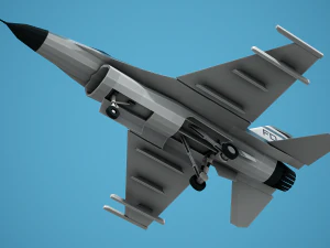 Stylized F-16 Falcon Low Poly Mobile Ready 3D Model