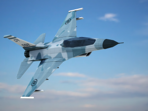Stylized F-16 Falcon Low Poly Mobile Ready 3D मॉडल