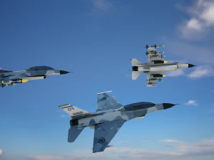 Stylized F-16 Falcon Low Poly Mobile Ready 3D Model