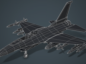 Stylized F-16 Falcon Low Poly Mobile Ready 3D मॉडल