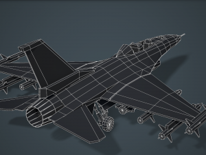 Stylized F-16 Falcon Low Poly Mobile Ready 3D मॉडल