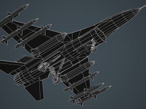 Stylized F-16 Falcon Low Poly Mobile Ready 3D मॉडल