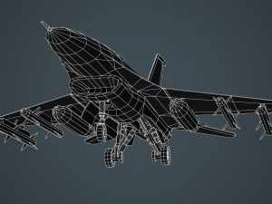 Stylized F-16 Falcon Low Poly Mobile Ready 3D मॉडल