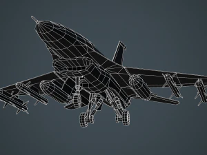 Stylized F-16 Falcon Low Poly Mobile Ready 3D Model