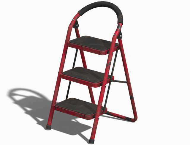 Old Metal Ladder - PBR Game Ready 3D 模型 .c4d .max .obj .3ds .fbx .stl .blend 