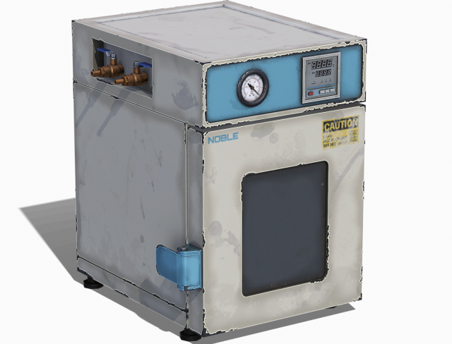 Old Laboratory Sterilizer 01 - PBR Game Ready 3D Model .c4d .max .obj .3ds .fbx .stl .blend 