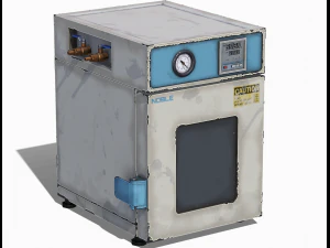 旧实验室灭菌器 01 - PBR 游戏就绪 3D 模型